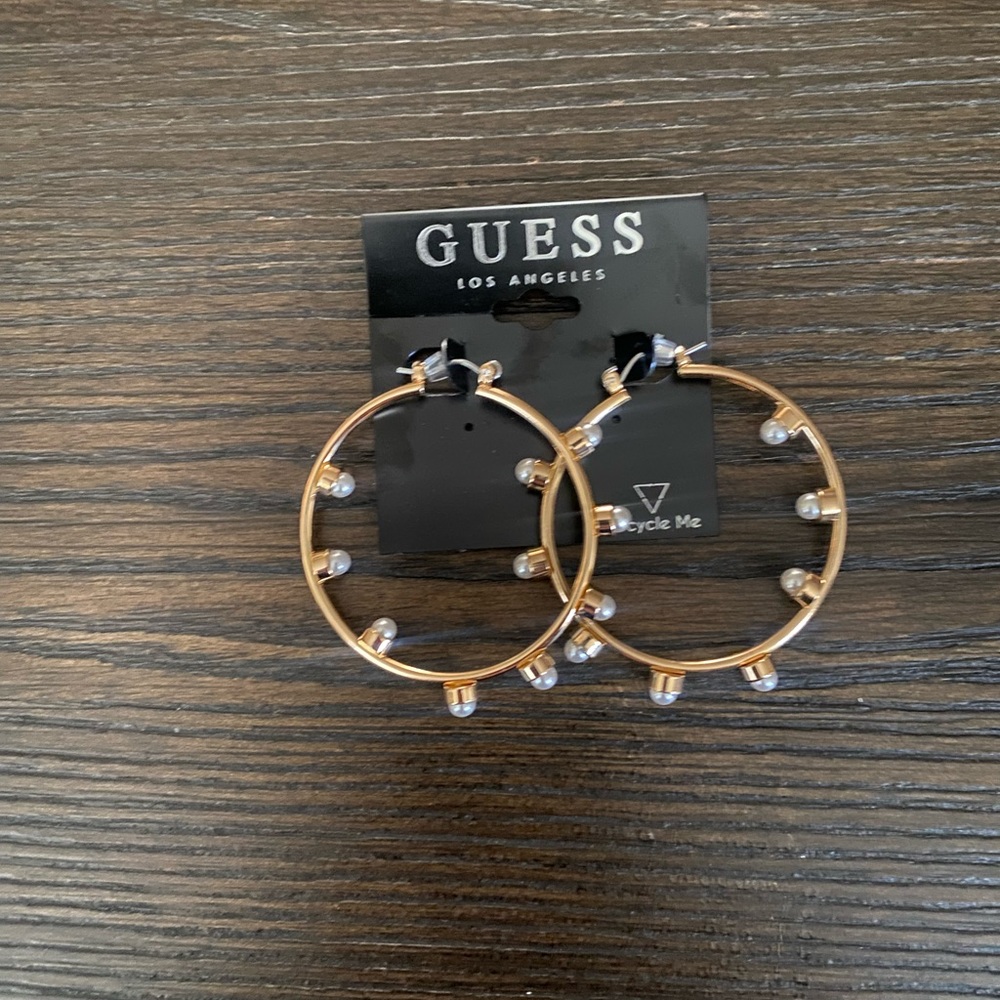 NEW Guess gold hoop earrings